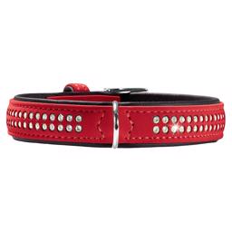 Hunter Softie Triluxe Hundehalsbånd til Store Hunde RØD med Sten